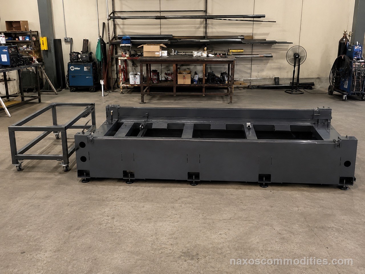 CNC laser and CNC fiber laser base frame fabricated for industrial machinery