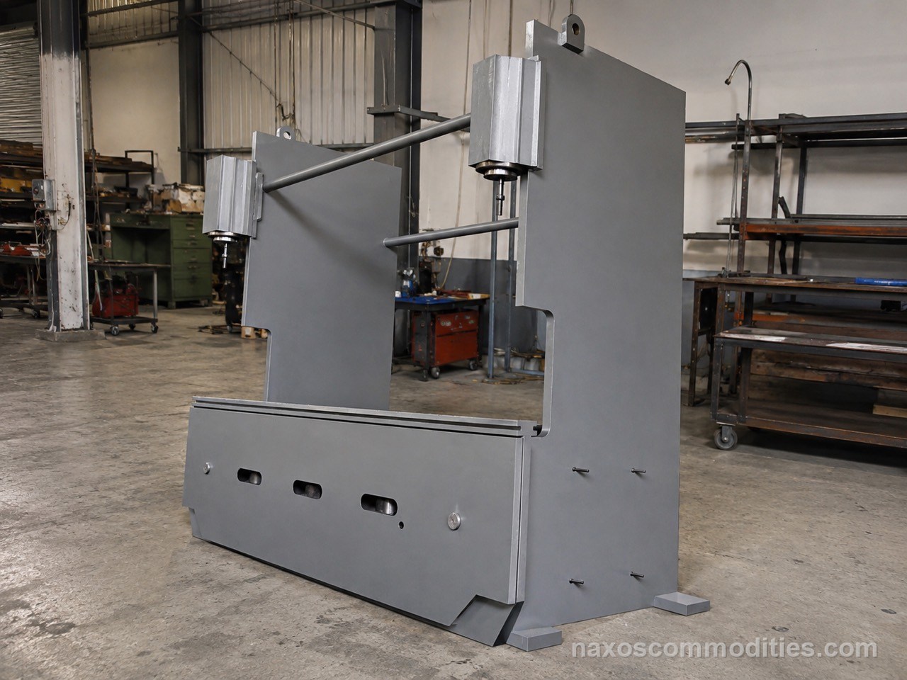 CNC press brake frame fabricated as a heavy steel machine structure