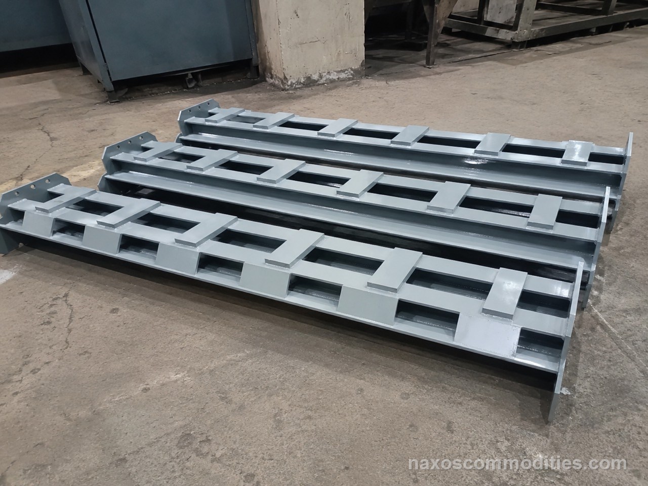 Conveyor impact bed frame and impact cradle base frame fabricated by Naxos Commodities